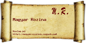 Magyar Rozina névjegykártya